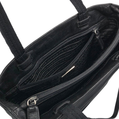 PRADA Tessuto Triangle Logo Totebag Black Vintage f4iv53