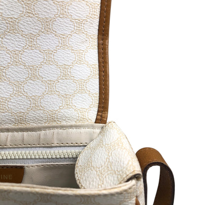 CELINE Macadam Horse Bit Shoulder bag White Vintage ctjind