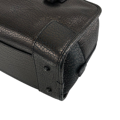 LOEWE Amazona Anagram Small Boston bag Handbag Metallic Black Vintage zmwhrn