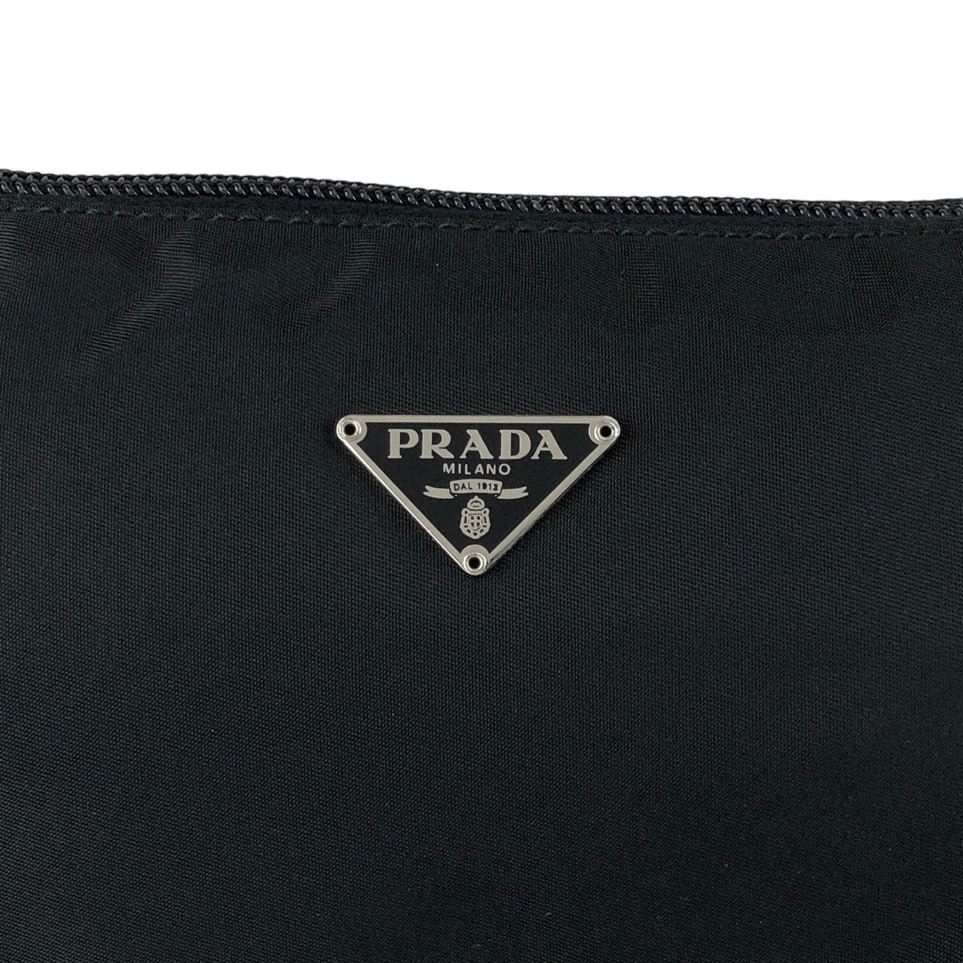 PRADA Tessuto Triangle Logo Small Handbag Black Vintage 7u2u85