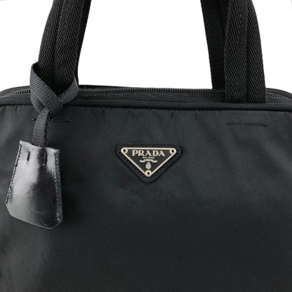 PRADA Tessuto Triangle Logo Handbag Black Vintage 47smar