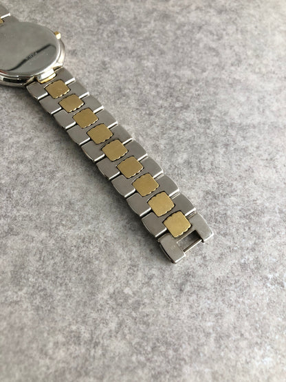 Christian Dior CD Logo Quartz Watch Silver×Gold 45.204 Vintage kh8utm