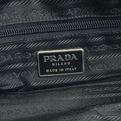 PRADA Triangle Logo Handbag Black Vintage 4dtkj4