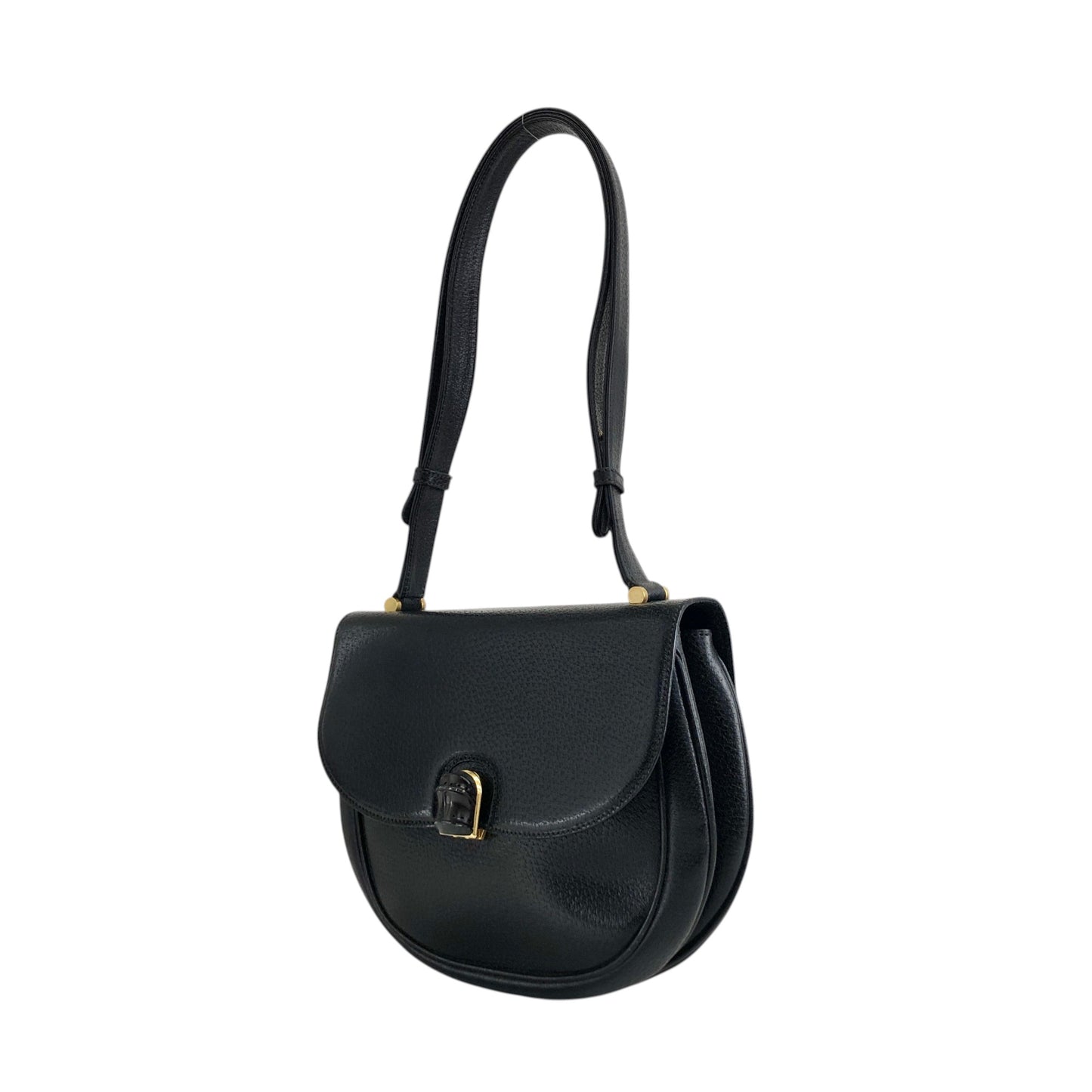 GUCCI Bamboo Shoulder bag Black Vintage g6iek4