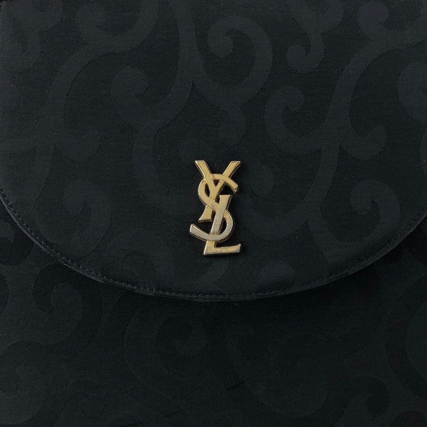 Yves Saint Laurent YSL Logo Shoulder bag Black Vintage dw4znj