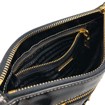 PRADA Triangle Logo Two-way Small Handbag Shoulder bag Black Vintage 4ndzyf