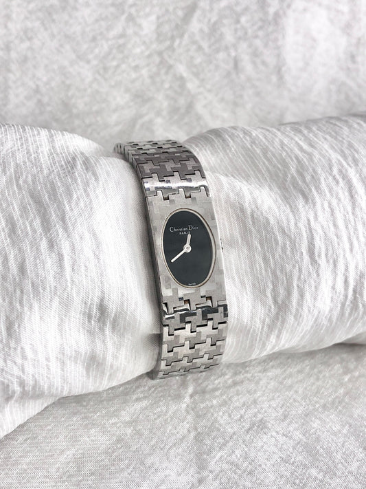 Christian Dior Logo Bangle Quartz Watch Silver D70-100 Vintage jymbmu