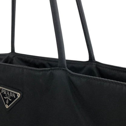 PRADA Tessuto Triangle Logo Totebag Black Vintage rsxruc