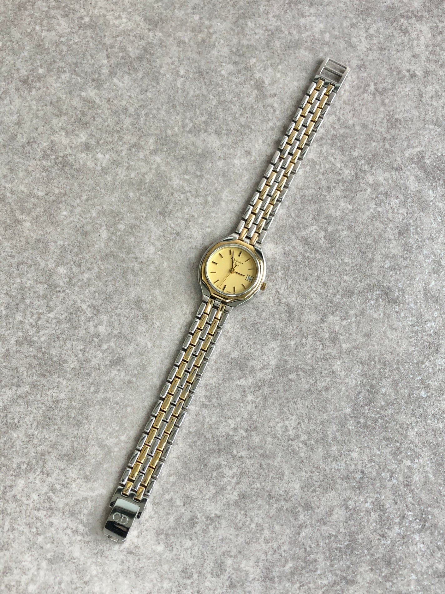 Christian Dior Quartz Watch Gold×Silver 3001 Vintage 3wb7km