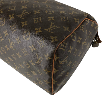 LOUIS VUITTON Monogram Handbag Boston bag Brown M41108 Vintage 5ah28h