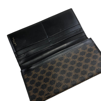 CELINE Macadam Long Wallet Black Vintage 6tcpik