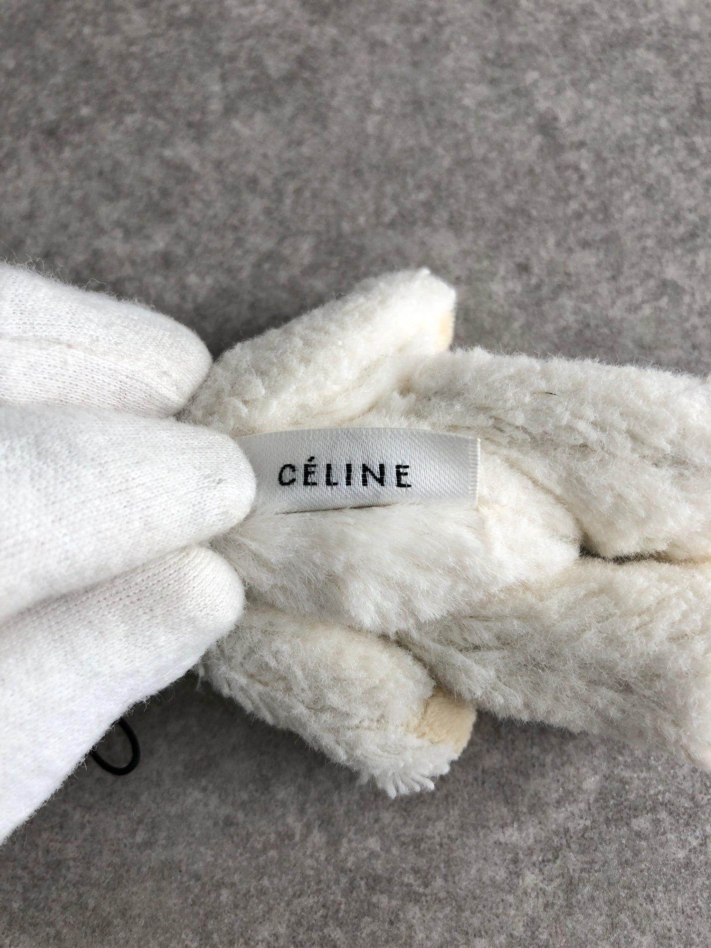CELINE Blason bear Motif Charm White Vintage mfixju
