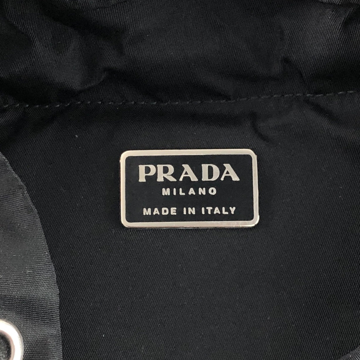 PRADA Tessuto Triangle Logo Backpack Black Vintage 6jg2ux
