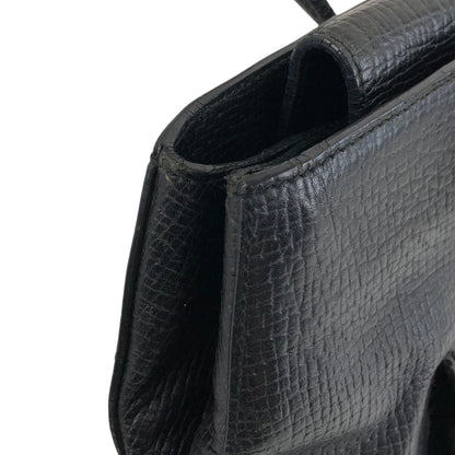LOEWE Logo Embossed Handbag Black Vintage xvn4mm