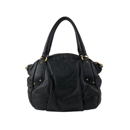 PRADA Logo Two-way Handbag Shoulder bag Black Vintage ashbj6