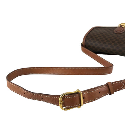 CELINE Macadam Horse Bit Shoulder bag Brown Vintage jcgk27