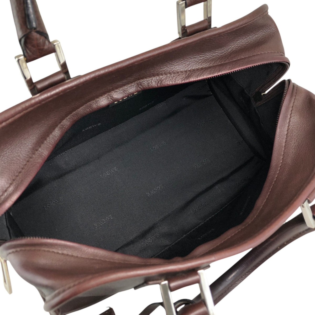 LOEWE Amazona Anagram Small Boston bag Handbag Brown Vintage mc3mx6
