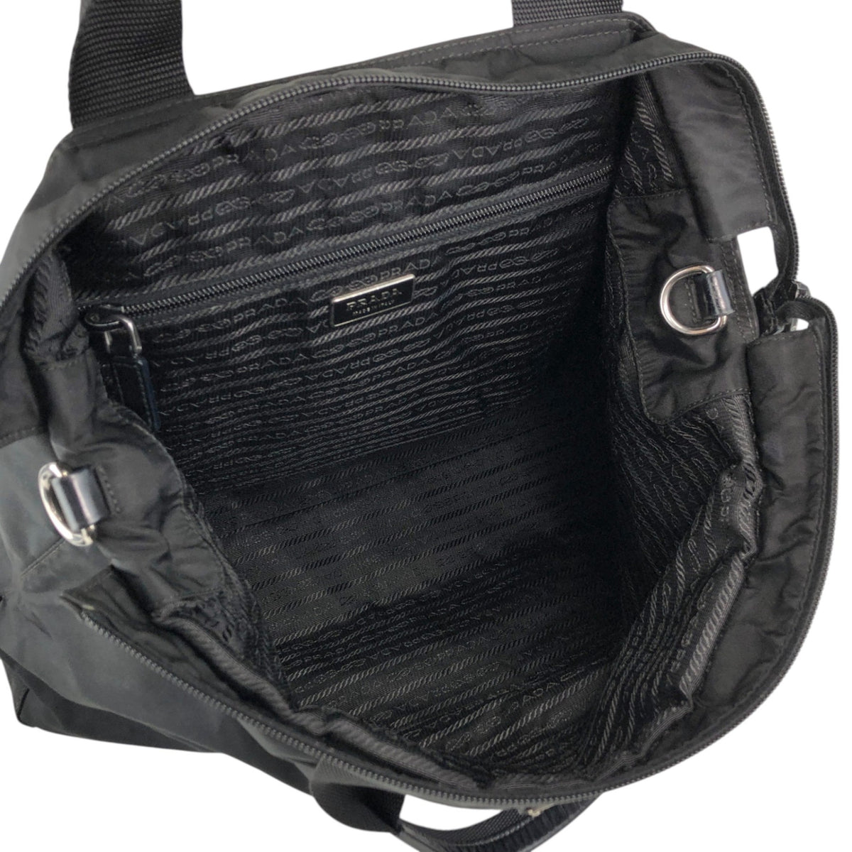 PRADA Tessuto Triangle Logo Two-way Totebag Shoulder bag Black Vintage zdgz8g