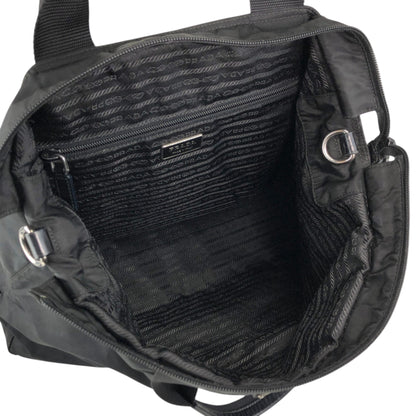 PRADA Tessuto Triangle Logo Two-way Totebag Shoulder bag Black Vintage zdgz8g