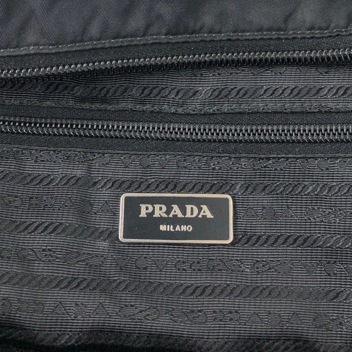 PRADA Tessuto Triangle Logo Two-way Handbag Shoulder bag Black Vintage 4s54ei