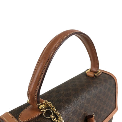 CELINE Macadam Turn Lock Charm Two-way Handbag Shoulder bag Brown Vintage tw3c3x