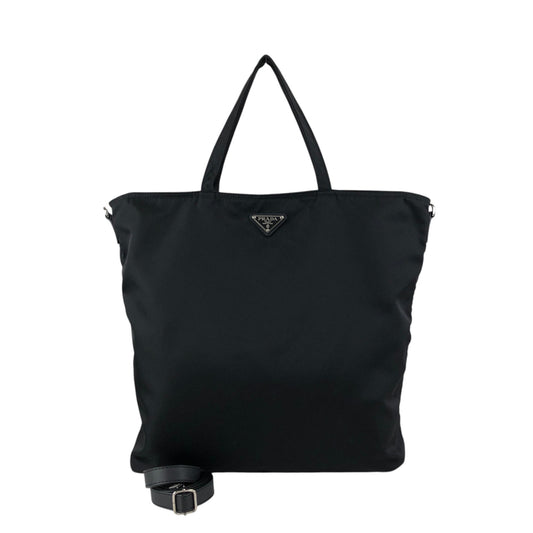 PRADA Tessuto Triangle Logo Two-way Handbag Shoulder bag Black Vintage 3syb38