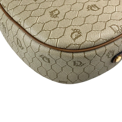 Christian Dior Honeycomb Pattern Round Shoulder bag Beige Vintage p7a3yt