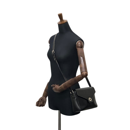 CELINE Circle Logo Shoulder bag Black Vintage e3r52b