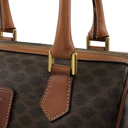 CELINE Macadam Blason Small Boston bag Brown Vintage b7bj7n