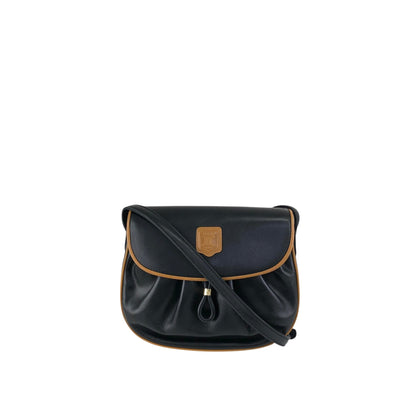 CELINE Blason Shoulder bag Black×Brown Vintage f8fsrs