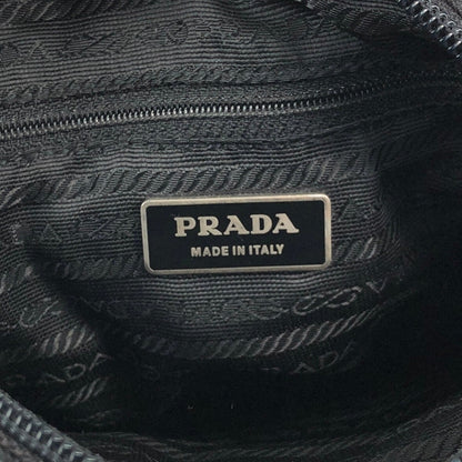 PRADA Tessuto Triangle Logo Shoulder bag Black Vintage 2ctkw3