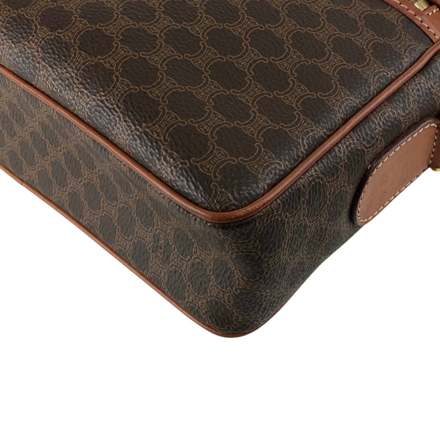 CELINE Macadam Blason Shoulder bag Brown Vintage 7dx72b