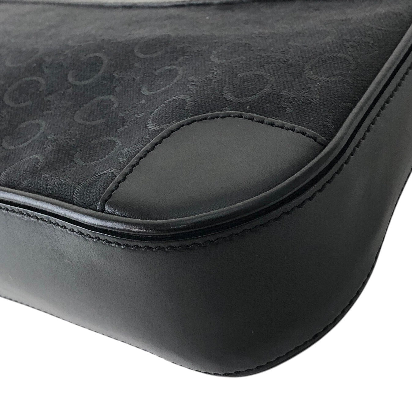 CELINE Macadam Shoulder bag Hobobag Black Vintage ddgif4