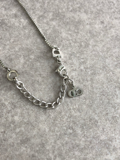 Christian Dior Logo Motif Necklace Silver Vintage cvjvv4