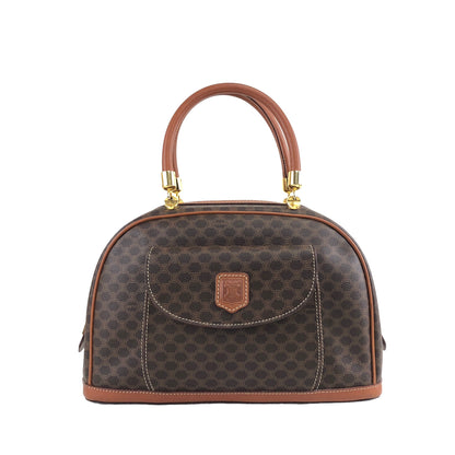 CELINE Macadam Blason Handbag Brown Vintage abym72