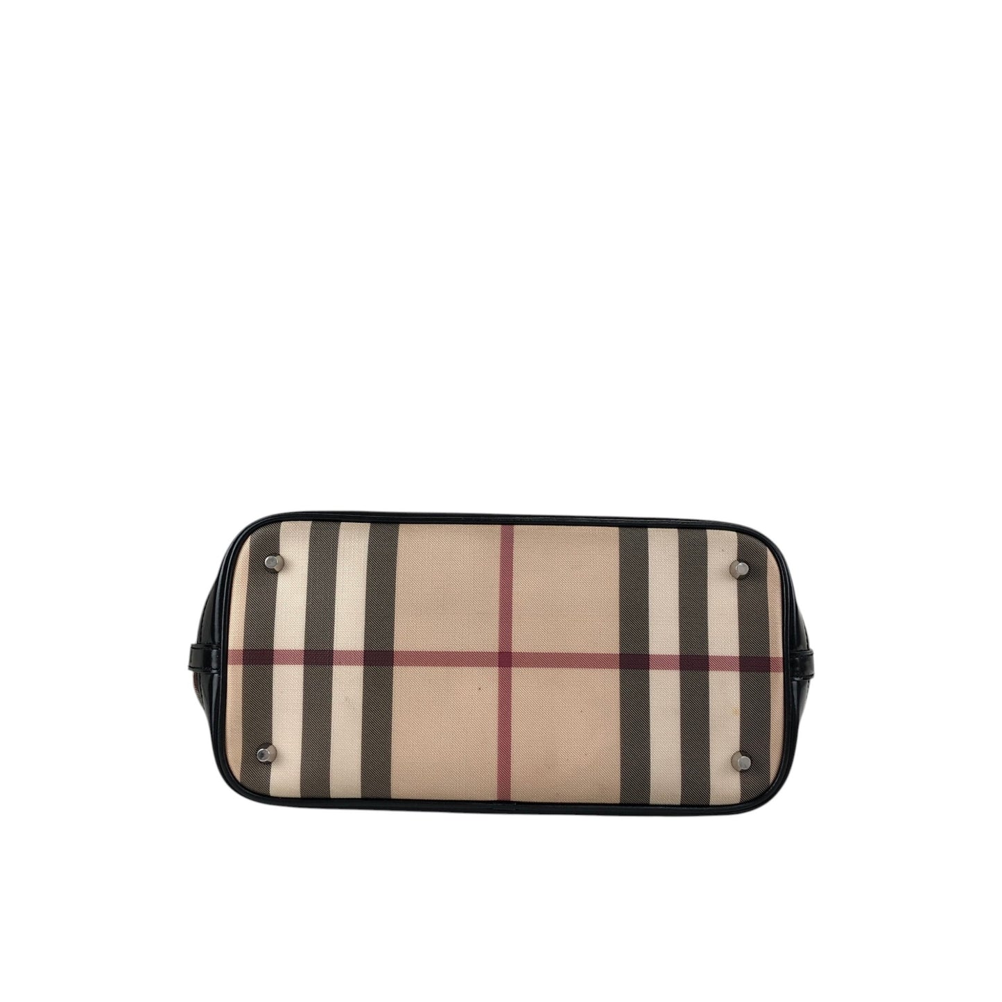 BURBERRY Check Handbag Beige Vintage y44p83