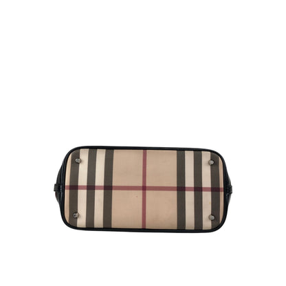 BURBERRY Check Handbag Beige Vintage y44p83