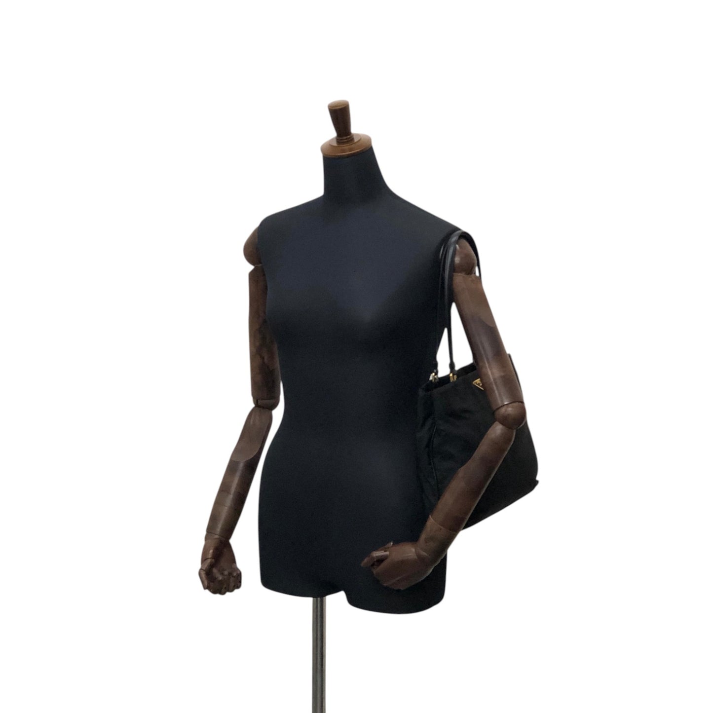 PRADA Tessuto Triangle Logo Totebag Black Vintage i7j56x