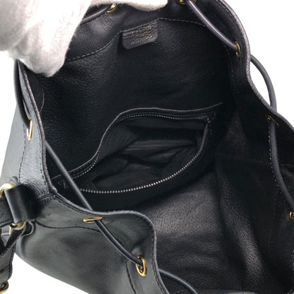 CELINE Gancini Drawstring Shoulder bag Black Vintage 4g3rt5