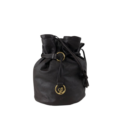 LOEWE Anagram Drawstring Shoulder bag Brown Vintage 7ep7z7