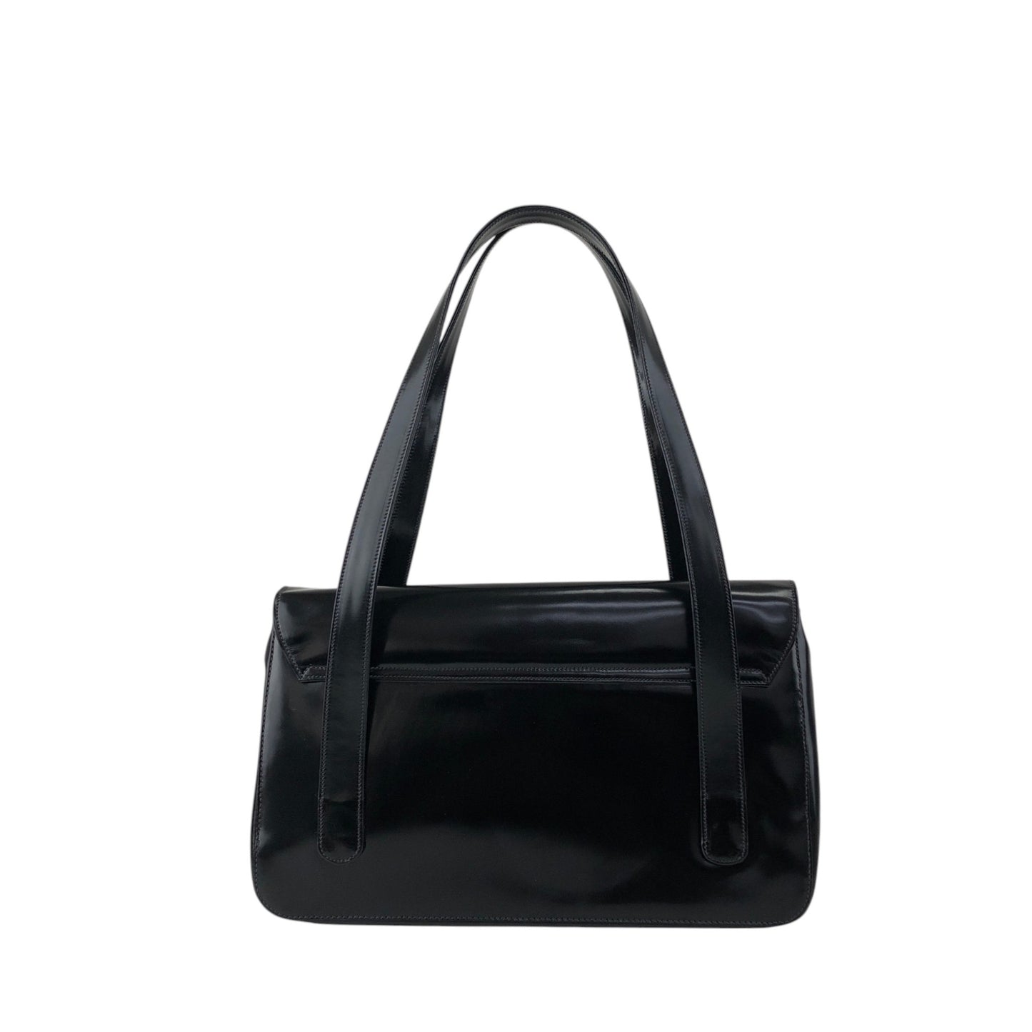 PRADA Logo Handbag Black Vintage 5yawfv