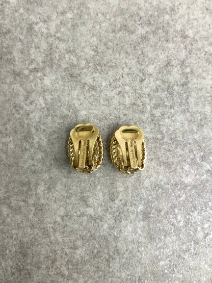 Christian Dior CD Logo Earrings Gold Vintage e3rwit