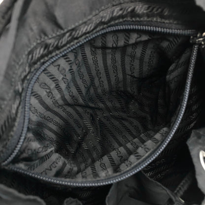 PRADA Triangle Logo Double Pocket Backpack Black Vintage 7hx8bf
