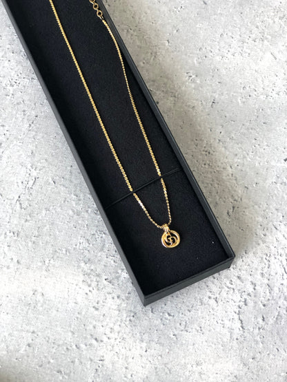 Christian Dior CD 標誌項鍊金色復古 h8hprh 