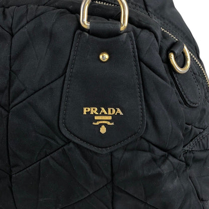 PRADA Logo Two-way Handbag Shoulder bag Black Vintage aw3e2f
