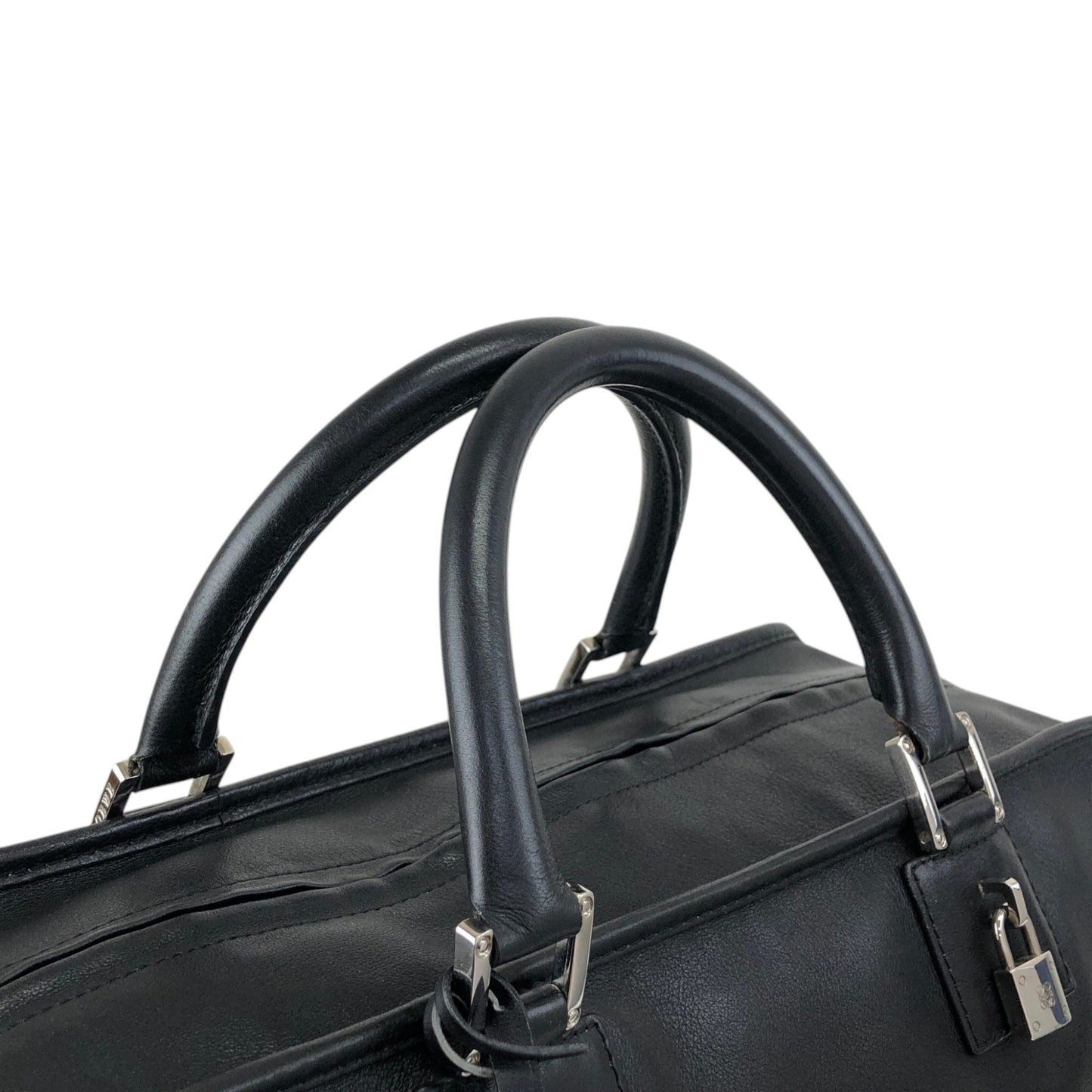 LOEWE Amazona36 Anagram Small Boston bag Handbag Black Vintage gc7zrx