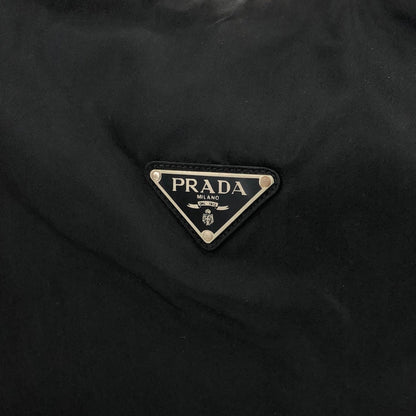 PRADA Triangle Logo Nylon Shoulder bag Hobobag Black Vintage i6atju