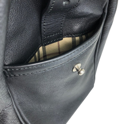 BURBERRY Front Buckle Shoulder bag Black Vintage tpmx3y