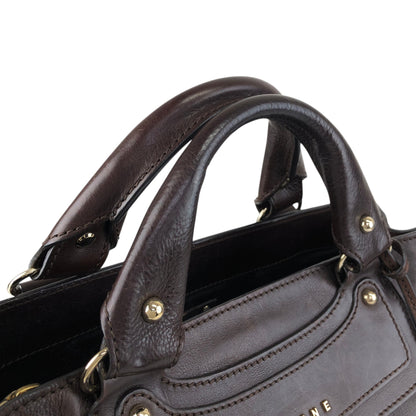 CELINE Horse Carriage Handbag Brown Vintage xsytb4