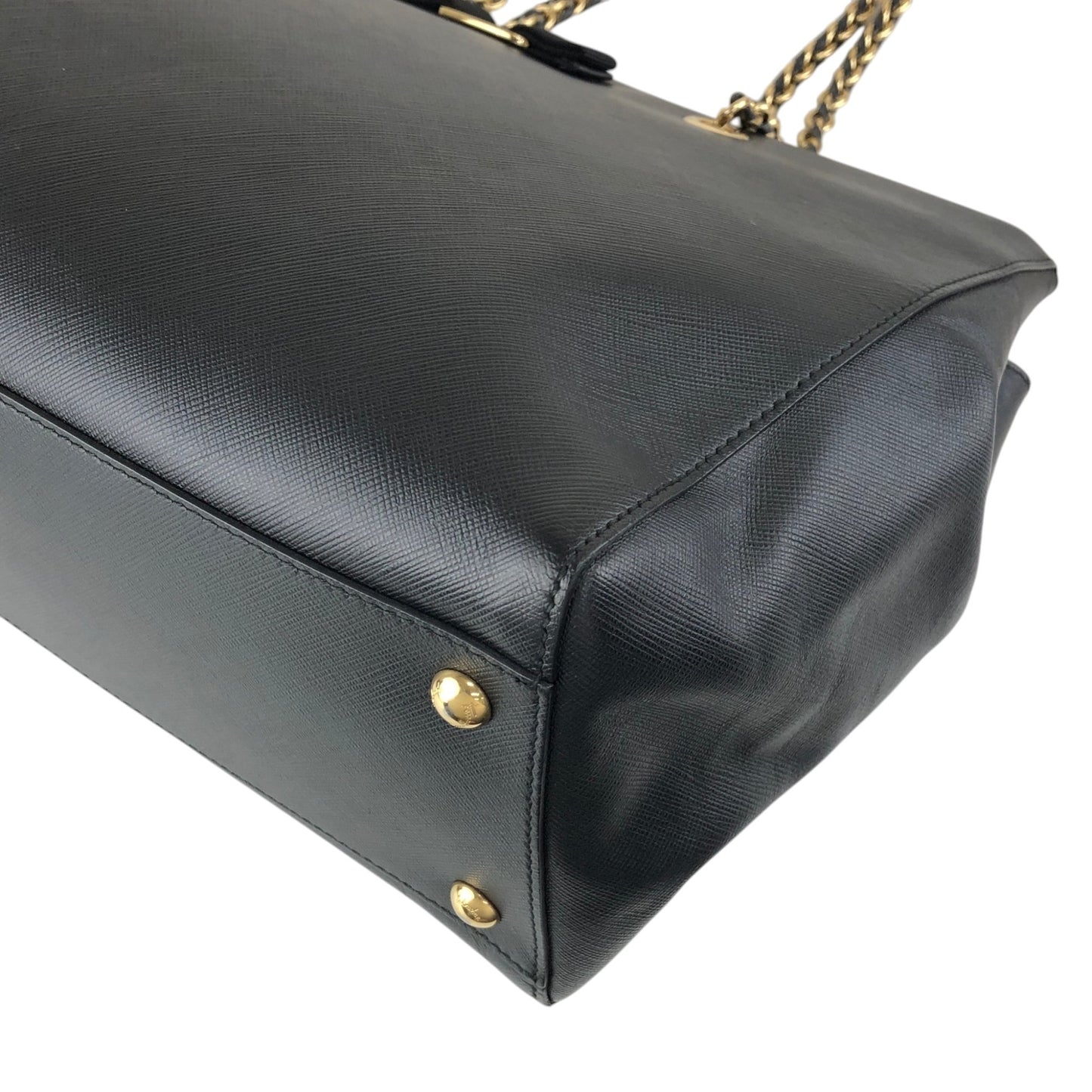 Salvatore Ferragamo Vala Ribbon Handbag Chain Shoulder bag Black Vintage 7fajd7